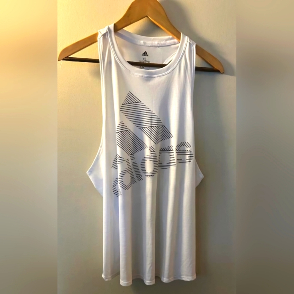 ADIDAS Logo Racer-back Tank Top - Picture 2 of 5